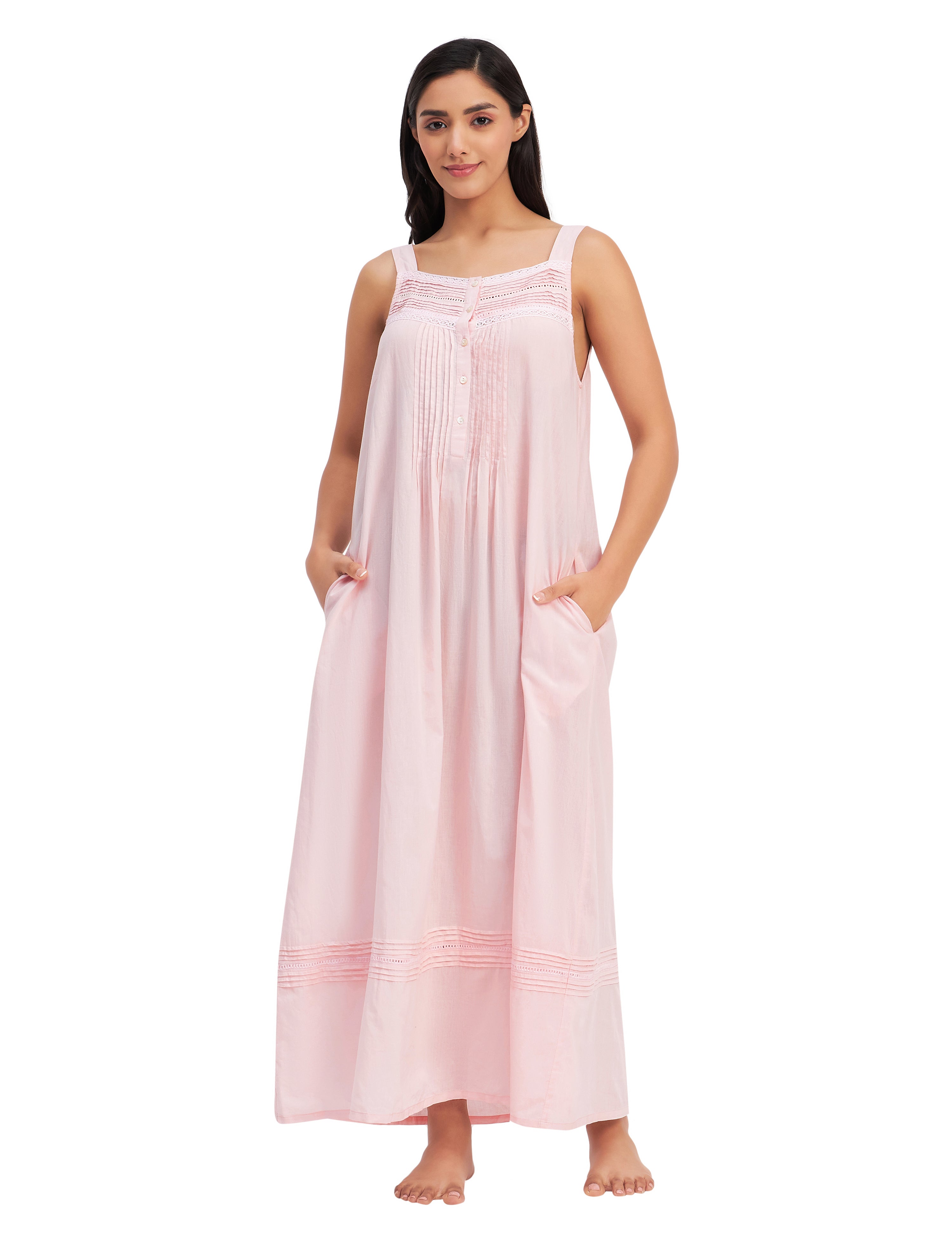 Amazon.com: Latuza Women's Sleeveless Cotton Nightgown with Matching Long  Robe Set S Pink Stripe : Clothing, Shoes & Jewelry